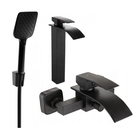 Mexen Aries R62 conjunto de baño, negro - 744813R62-70