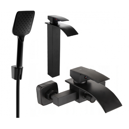 Mexen Aries R62 ensemble de bain, noir - 744813R62-70