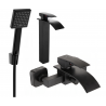 Mexen Aries R45 Badewannen-Set, schwarz - 744813R45-70