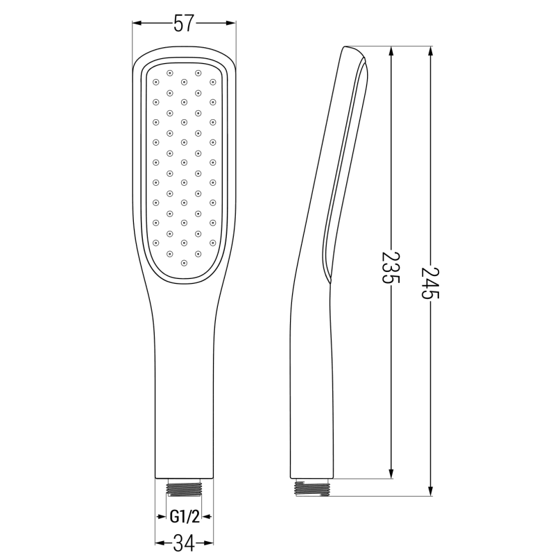 Mexen R-49 yksi-toiminen suihkupää, musta/kulta - 79549-75