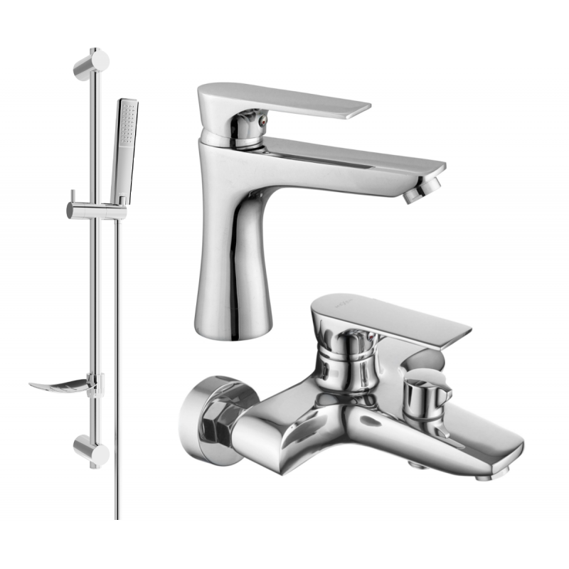 Mexen Axel DF72 Bath Set, Chrome - 73803DF72-00