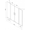 Mexen Velar Duo badwand scherm 2-delig schuifbaar 190 x 150 cm, transparant, zwart - 896-190-000-02-70