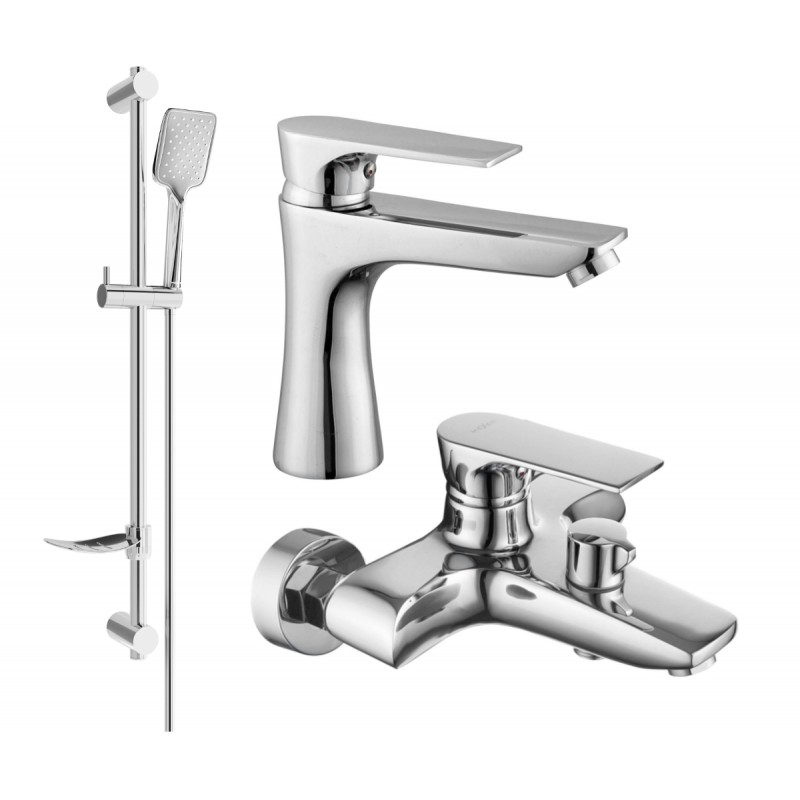 Mexen Axel DF62 bath set, chrome - 73803DF62-00