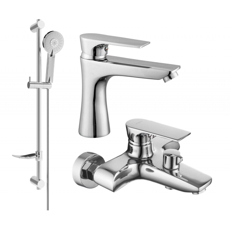Mexen Axel DF40 bath set, chrome - 73803DF40-00