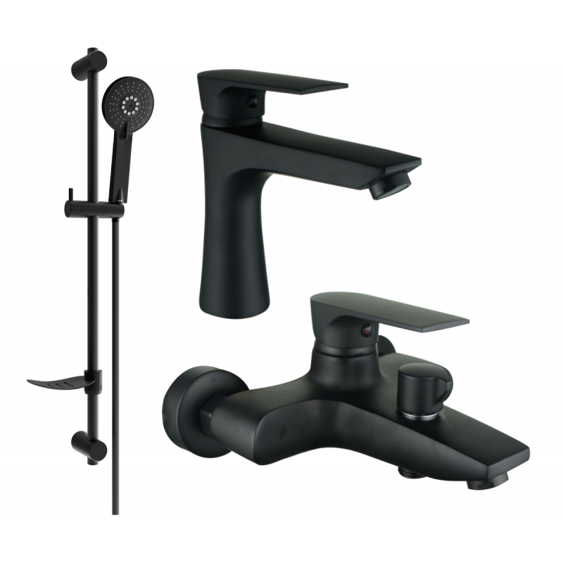 Mexen Axel DF40 set de baignoire, noir - 73803DF40-70