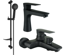 Mexen Axel DF40 Bathtub Set, Black - 73803DF40-70