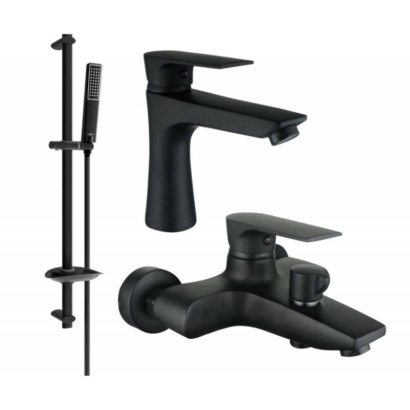 Mexen Axel DB72 badkarset, svart - 73803DB72-70