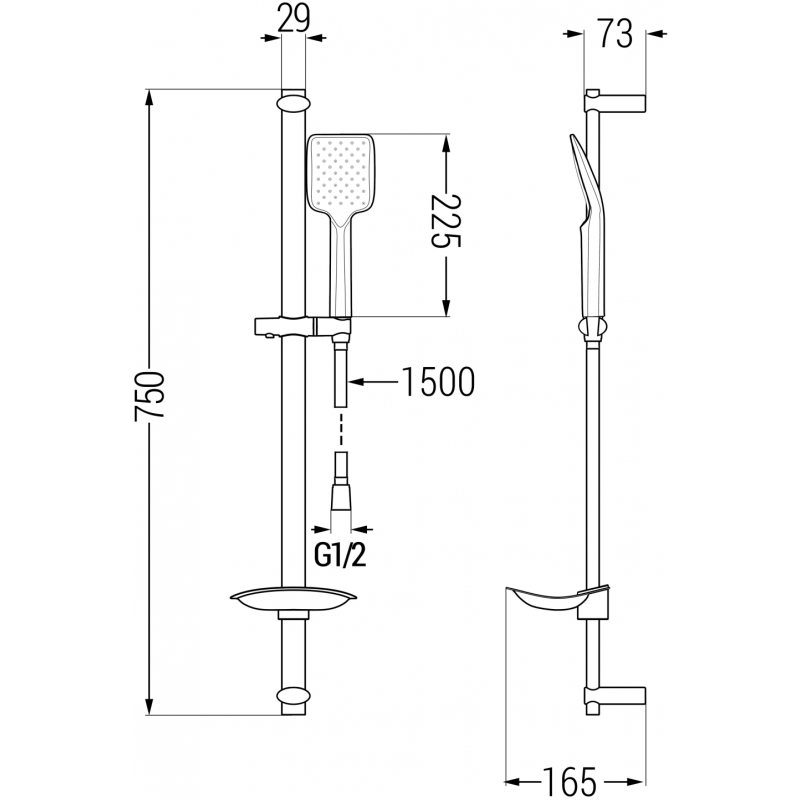 Mexen Axel DB62 Badewannenset, Chrom - 73803DB62-00