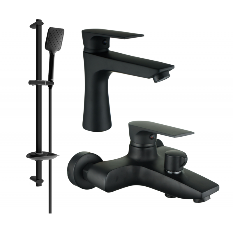 Mexen Axel DB62 conjunto de bañera, negro - 73803DB62-70