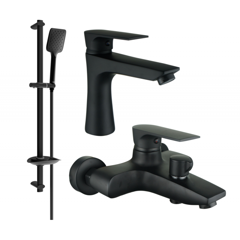 Mexen Axel DB62 conjunto de baño, negro - 73803DB62-70