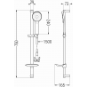 Mexen Axel DB40 vannikomplekt, kroom - 73803DB40-00