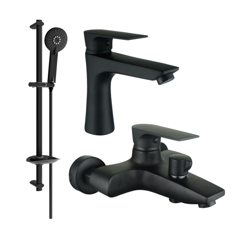 Mexen Axel DB40 Bathtub Set, Black - 73803DB40-70