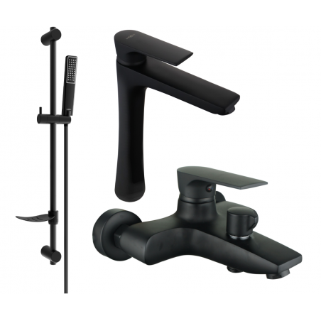 Mexen Axel DF72 bath set, black 73813DF72-70
