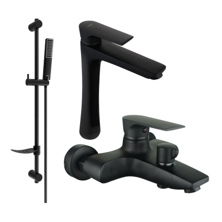 Mexen Axel DF72 bathtub set, black - 73813DF72-70