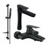 Mexen Axel DF72 bathtub set, black - 73813DF72-70