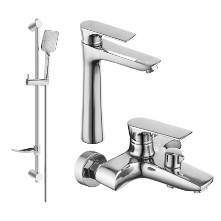 Mexen Axel DF62 bath set, chrome - 73813DF62-00