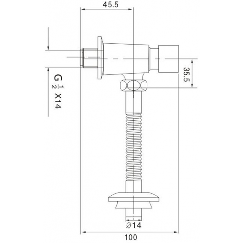 Mexen Spülventil für Urinal, Chrom - 371500