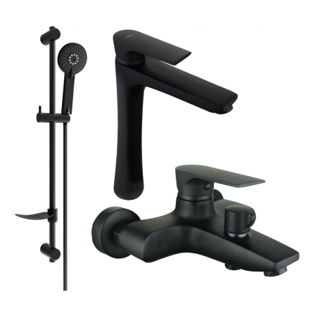 Mexen Axel DF40 bathtub set, black - 73813DF40-70