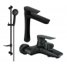 Mexen Axel DF40 bath set, black - 73813DF40-70