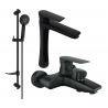 Mexen Axel DF40 bathtub set, black - 73813DF40-70