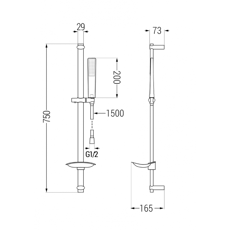 Mexen Axel Ensemble de bain DB72, chrome - 73813DB72-00