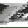 Mexen Kioto vrijstaande douchewand 150 x 200 cm, zwart frame 8 mm, chroom - 800-150-002-01-70