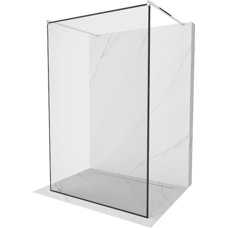 Mexen Kioto Free-standing shower wall 150 x 200 cm, black frame 8 mm, chrome - 800-150-002-01-70