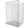 Mexen Kioto Free-standing shower wall 150 x 200 cm, black frame 8 mm, chrome - 800-150-002-01-70