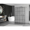 Mexen Kioto vabalt seisev dušisein 150 x 200 cm, must ruudustik 8 mm, kroom - 800-150-002-01-77