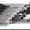 Mexen Kioto vrijstaande douchewand 150 x 200 cm, zwart raster 8 mm, chroom - 800-150-002-01-77