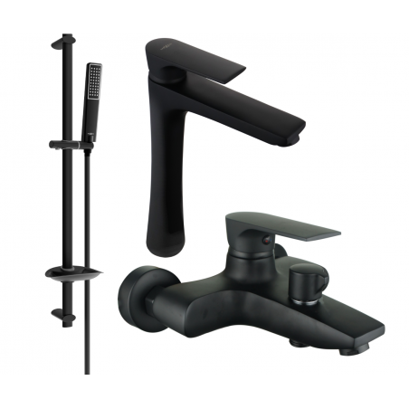 Mexen Axel DB72 bath set, black - 73813DB72-70