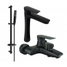 Mexen Axel DB72 bath set, black - 73813DB72-70
