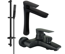 Mexen Axel DB72 bath set, black - 73813DB72-70