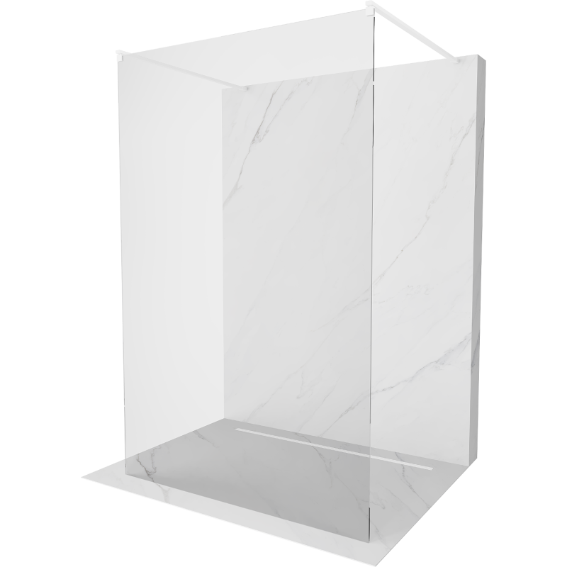 Mexen Kioto vrijstaande douchewand 115 x 200 cm, transparant 8 mm, wit - 800-115-002-20-00