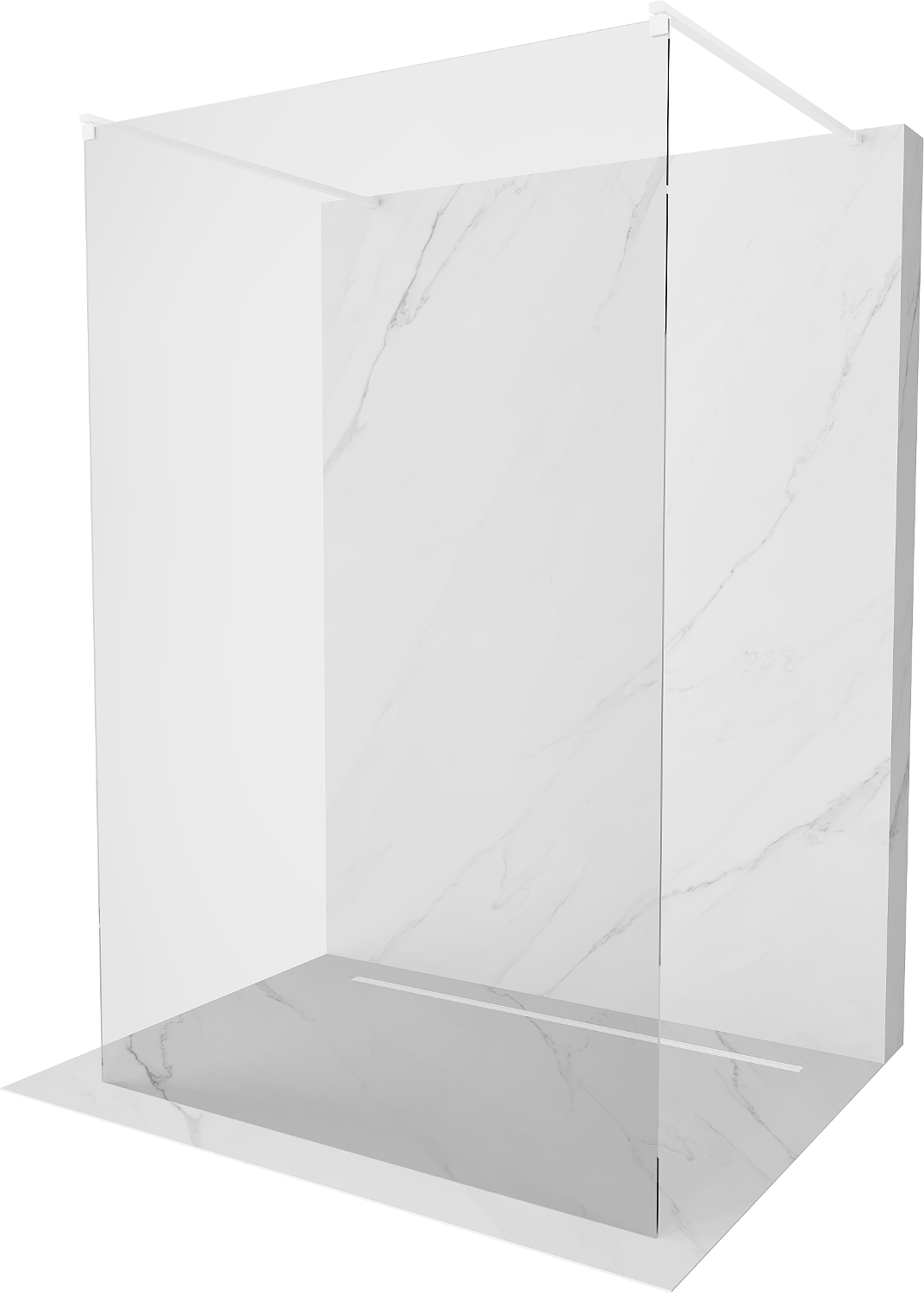 Mexen Kioto ścianka prysznicowa wolnostojąca 115 x 200 cm, transparent 8 mm, biała - 800-115-002-20-00