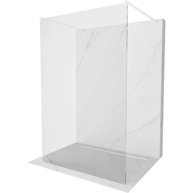 Mexen Kioto ścianka prysznicowa wolnostojąca 125 x 200 cm, transparent 8 mm, biała - 800-125-002-20-00