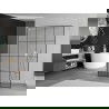 Mexen Kioto vrijstaande douchewand 150 x 200 cm, zwart raster 8 mm, wit - 800-150-002-20-77