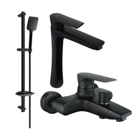 Mexen Axel DB62 bathtub set, black - 73813DB62-70