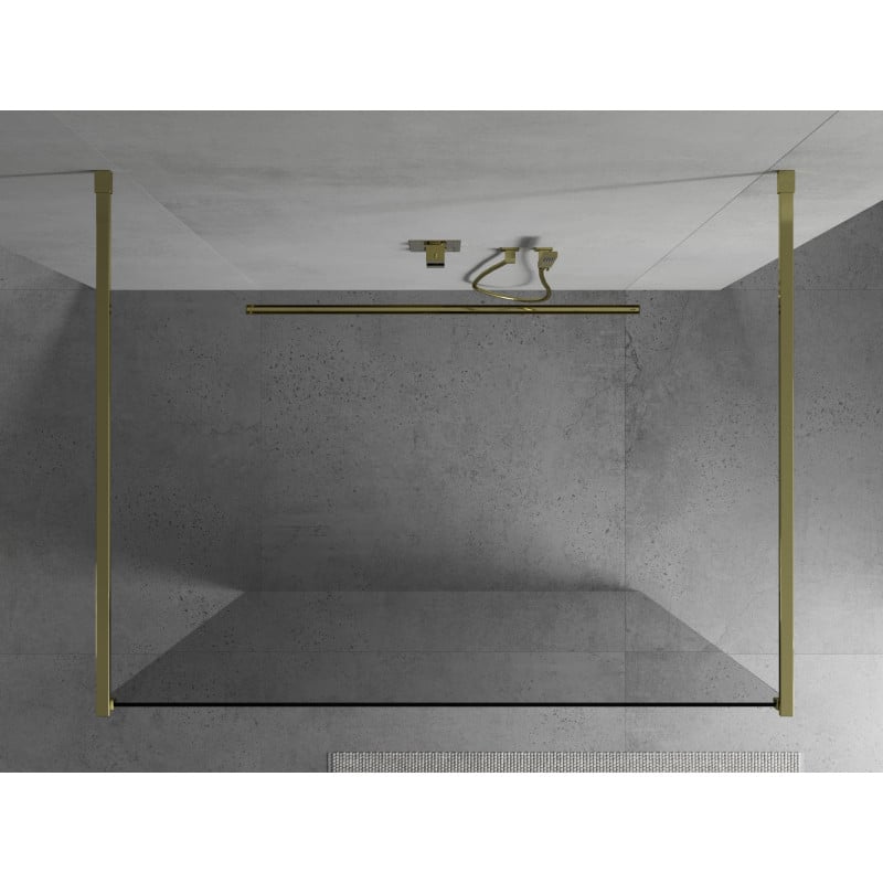 Mexen Kioto ścianka prysznicowa wolnostojąca 155 x 200 cm, transparent 8 mm, złota - 800-155-002-50-00