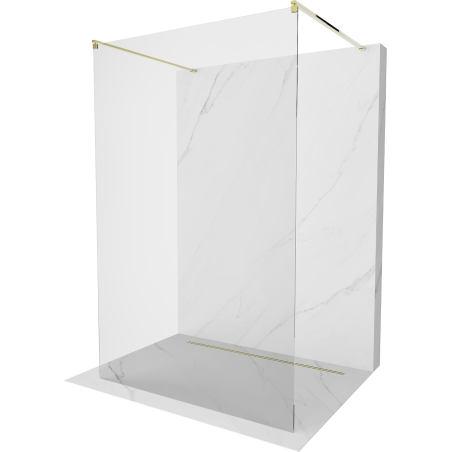 Mexen Kioto ścianka prysznicowa wolnostojąca 155 x 200 cm, transparent 8 mm, złota - 800-155-002-50-00