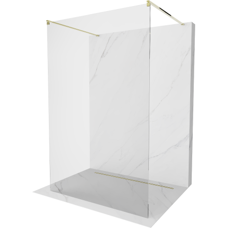 Mexen Kioto paroi de douche autoportante 170 x 200 cm, transparent 8 mm, or - 800-170-002-50-00