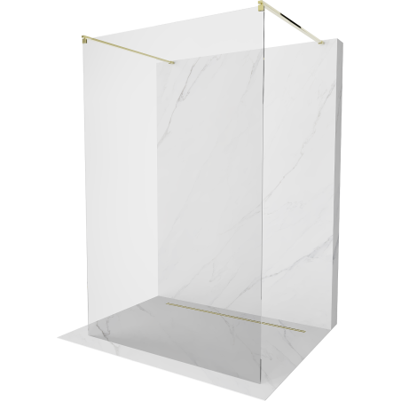 Mexen Kioto vrijstaande douchewand 170 x 200 cm, transparant 8 mm, goud - 800-170-002-50-00