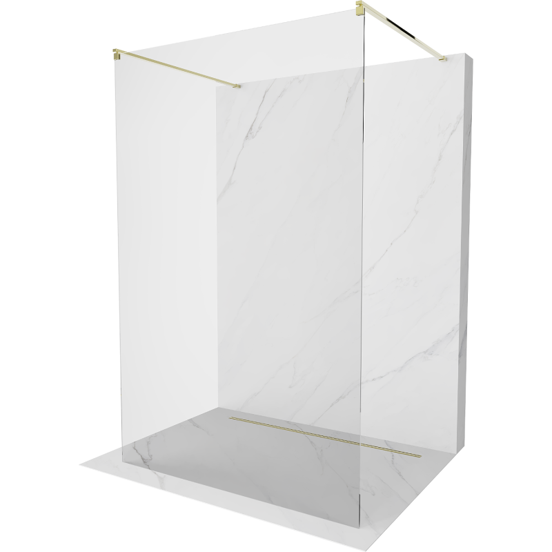 Mexen Kioto pared de ducha independiente 180 x 200 cm, transparente 8 mm, dorado - 800-180-002-50-00