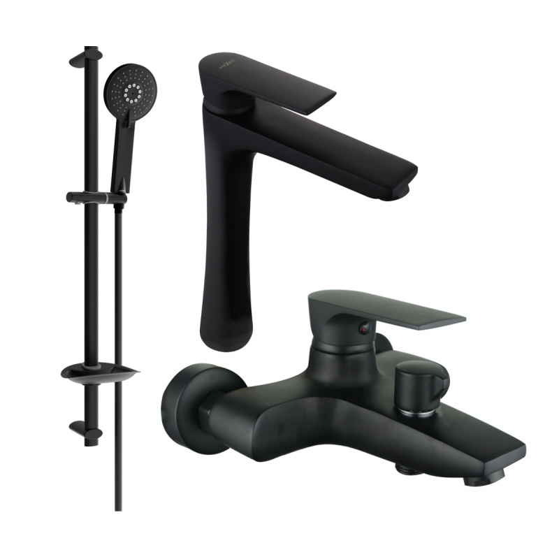 Mexen Axel DB40 Badezimmer-Set, schwarz - 73813DB40-70