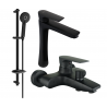 Mexen Axel DB40 bath set, black - 73813DB40-70