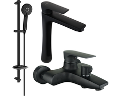 Mexen Axel DB40 bath set, black - 73813DB40-70