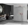 Mexen Kioto paroi de douche autoportante 155 x 200 cm, verre transparent 8 mm, or rose - 800-155-002-60-00