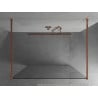 Mexen Kioto paroi de douche autoportante 155 x 200 cm, verre transparent 8 mm, or rose - 800-155-002-60-00