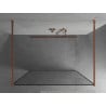 Mexen Kioto paroi de douche autoportante 160 x 200 cm, motif noir 8 mm, or rose - 800-160-002-60-70