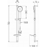 Mexen Axel DB40 conjunto de baño, negro - 73813DB40-70